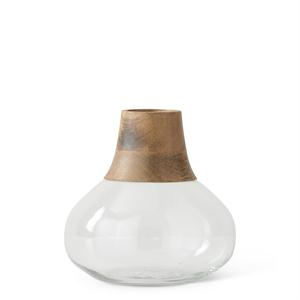 Wood Necked Glass Vase - Mellow Monkey