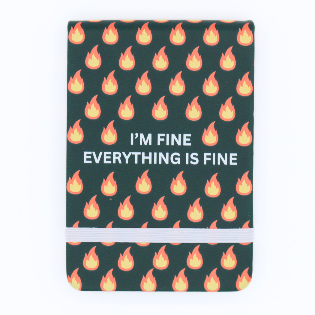 I'm Fine Everything is Fine - Leatherette Pocket Journal - Mellow Monkey