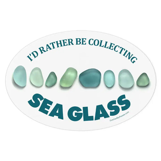 I'd Rather Be Collecting Sea Glass - Sea Glass Vinyl Bumper Sticker - 6-in - Mellow Monkey