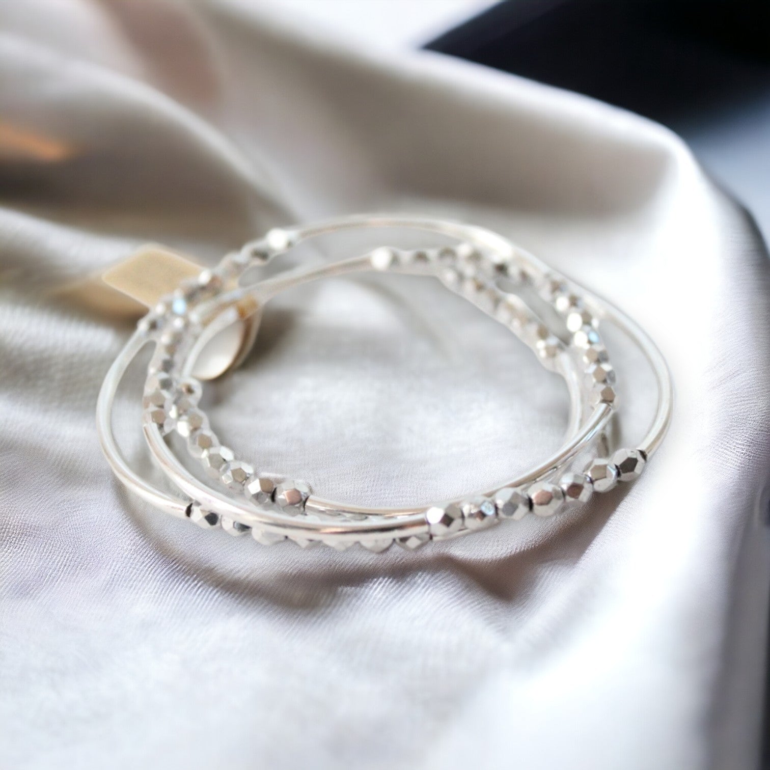 Triple Wrap Bracelet - Shiny Silver - Mellow Monkey