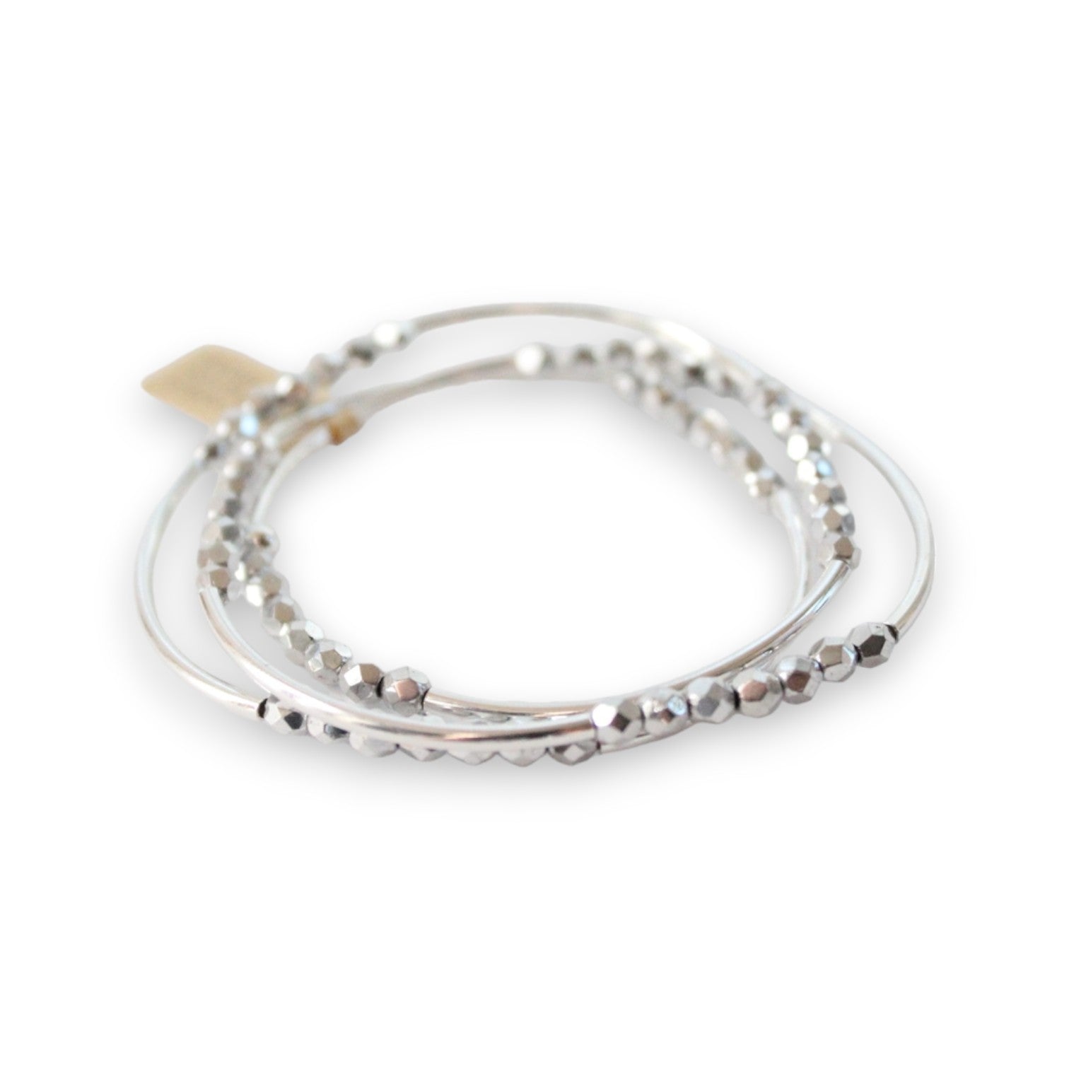 Triple Wrap Bracelet - Shiny Silver - Mellow Monkey