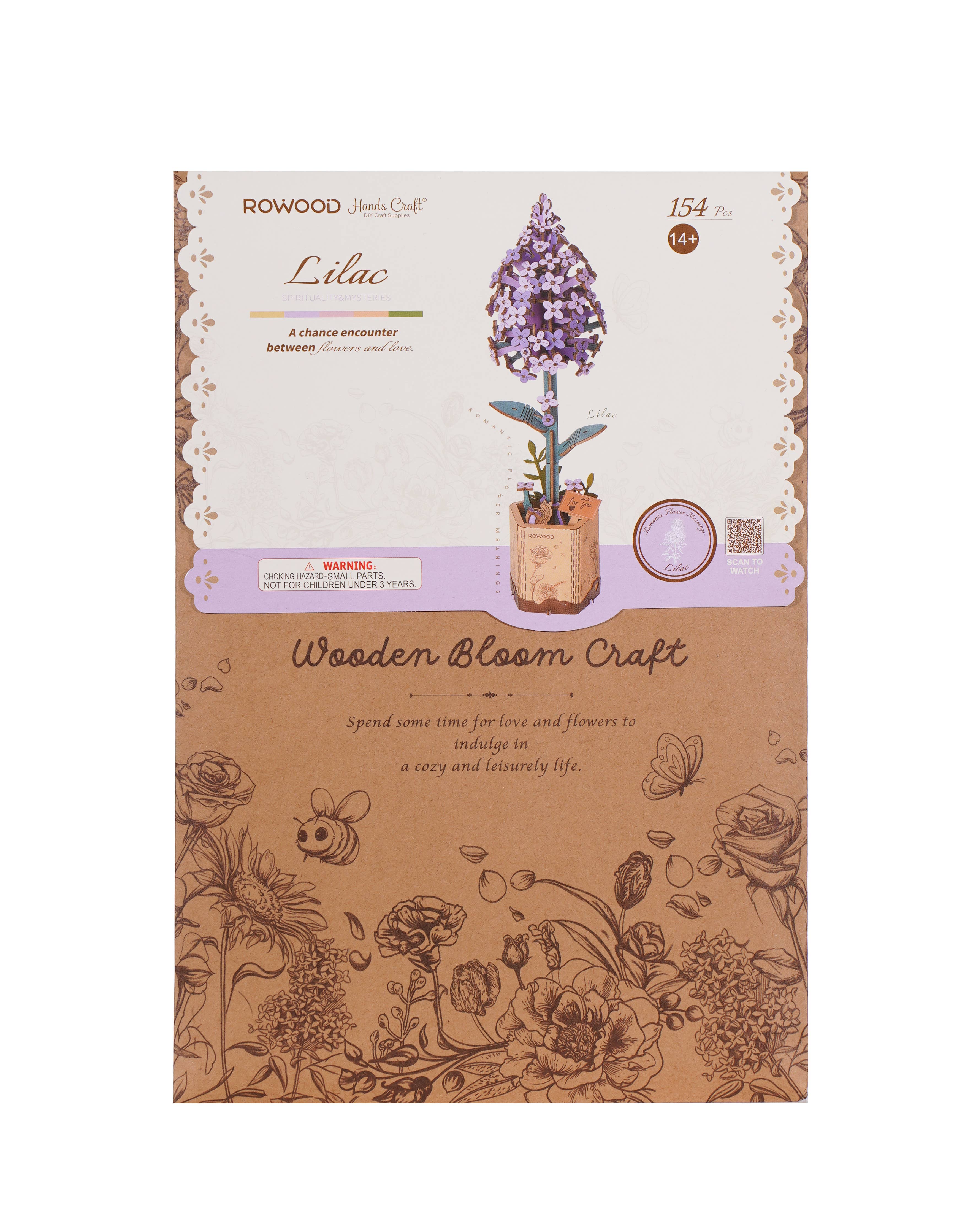 3D Wooden Flower Puzzle: Lilac – Mellow Monkey