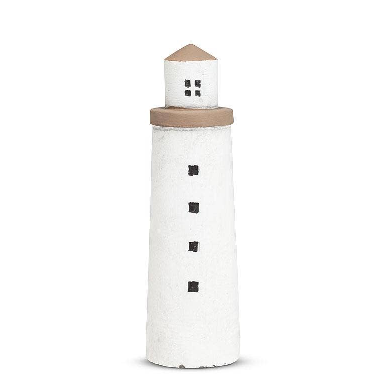 Medium White Lighthouse-9"H - Mellow Monkey