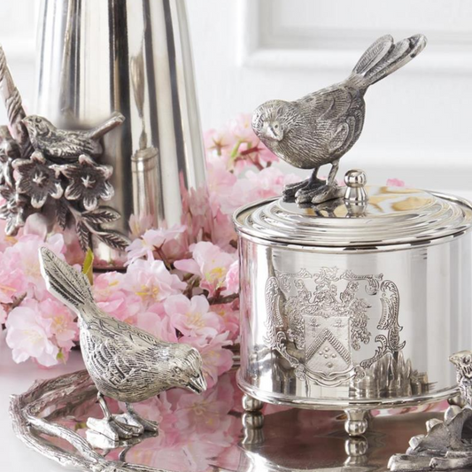 Antiqued Silver Bird - 4-3/4-in - Mellow Monkey