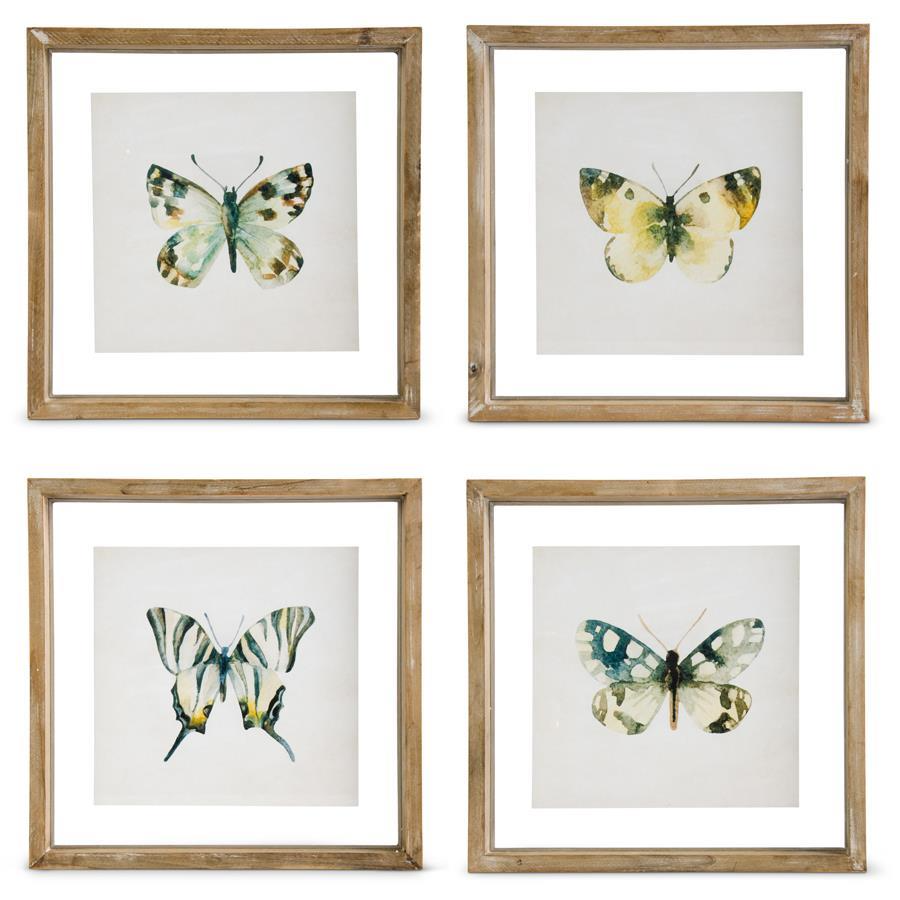 Shadowbox Framed Butterfly Print - 10-in Square - Mellow Monkey