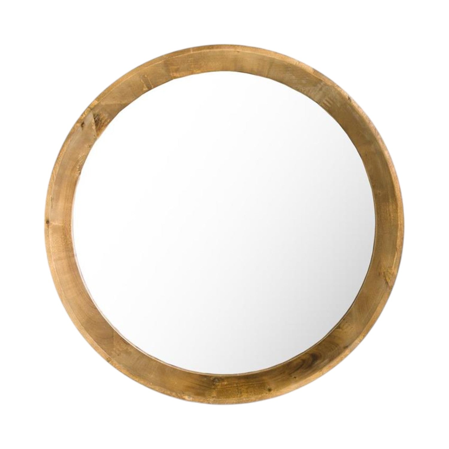 Round Fir Wood Framed Mirror - Mellow Monkey