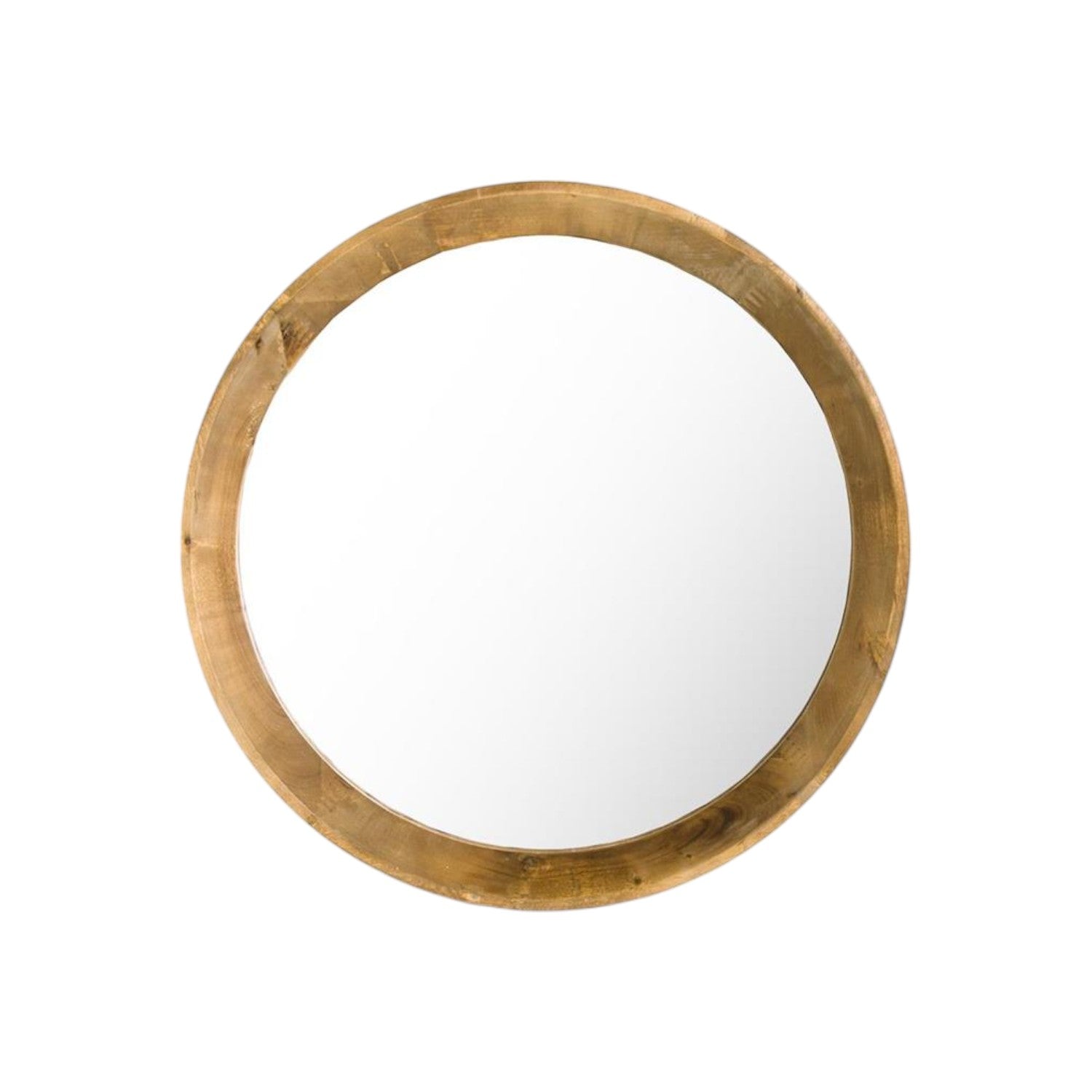 Round Fir Wood Framed Mirror - Mellow Monkey