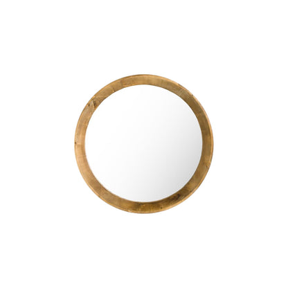 Round Fir Wood Framed Mirror - Mellow Monkey