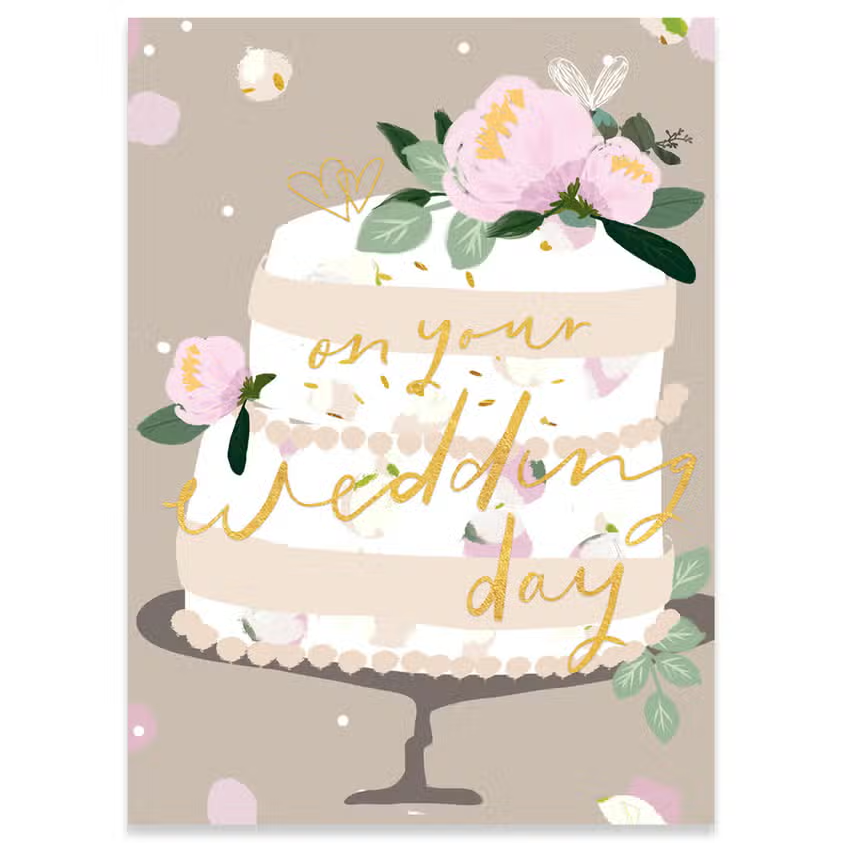 On Your Wedding Day - Wedding Cake Greeting Card - Mellow Monkey