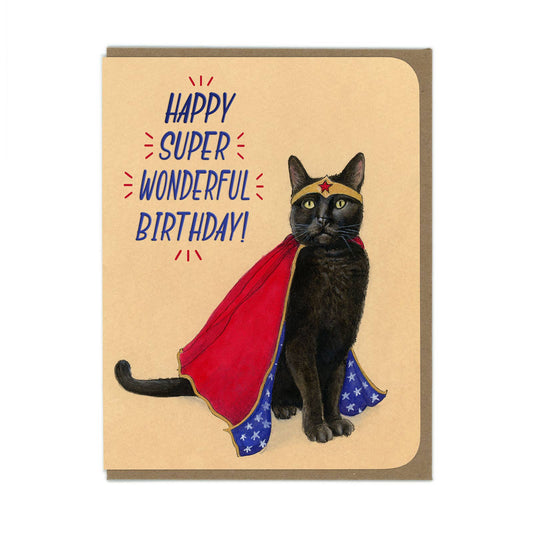 Super Hero Kitty - Birthday Greeting Card - Mellow Monkey