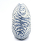 White with Blue Stripes Diva Round Mini Porcelain Bud Vase - 7"W x 6"H - Mellow Monkey