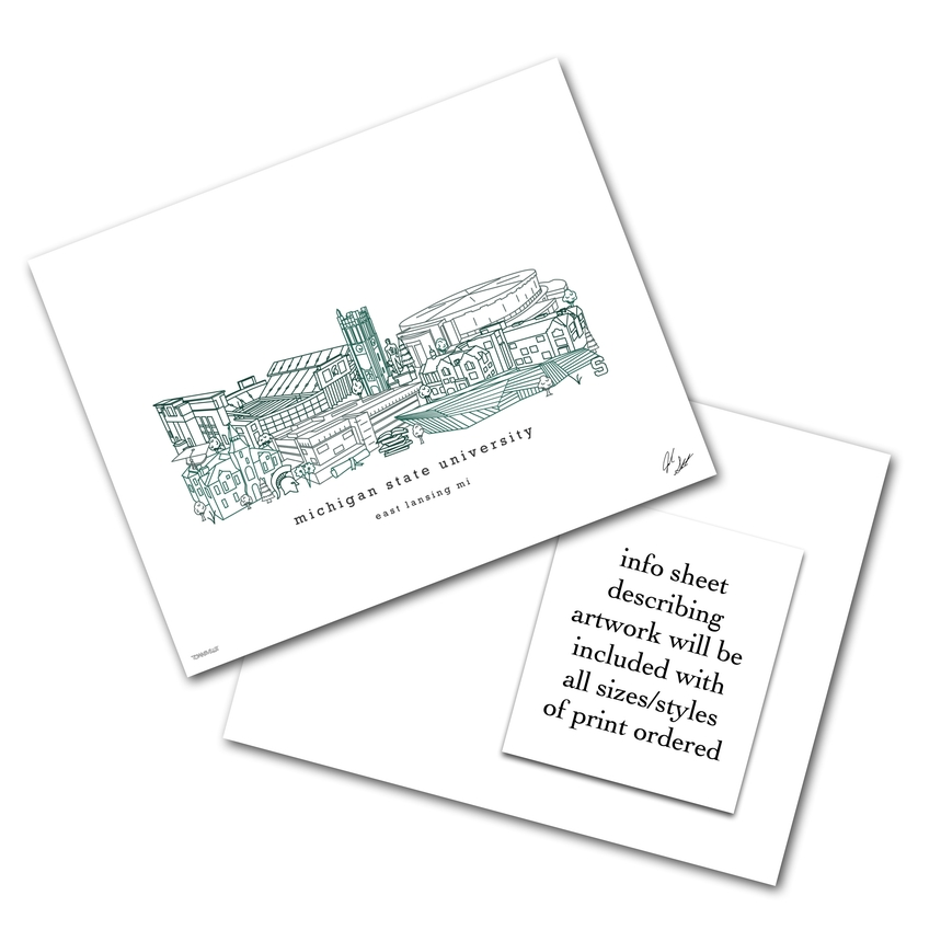 Michigan State University Minimalist Art Print - 8x10-in - Mellow Monkey