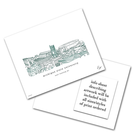 Michigan State University Minimalist Art Print - 8x10-in - Mellow Monkey