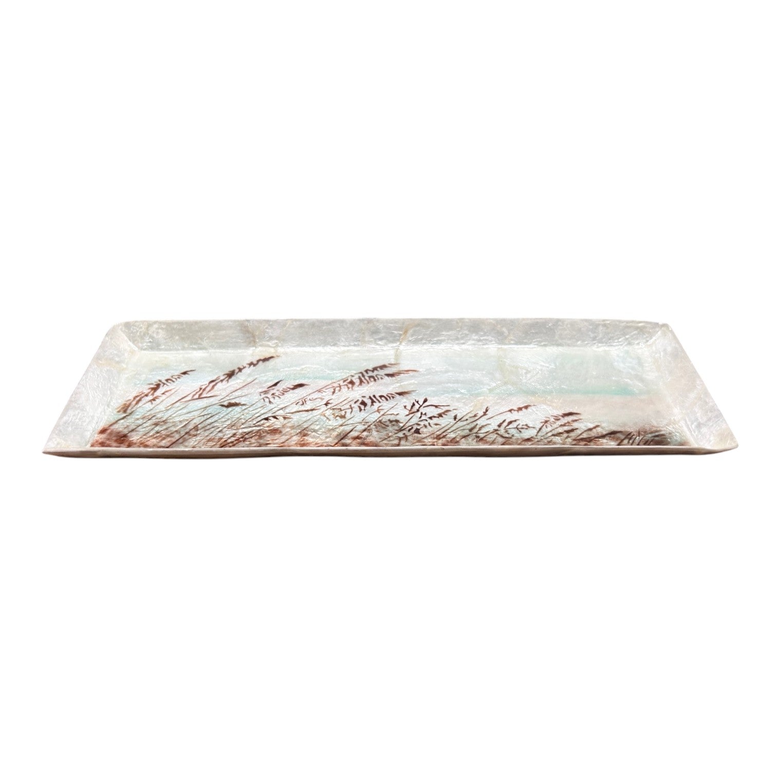 Capiz Sea Oats -Rectangle Trinket Tray - 9-1/2-in - Mellow Monkey