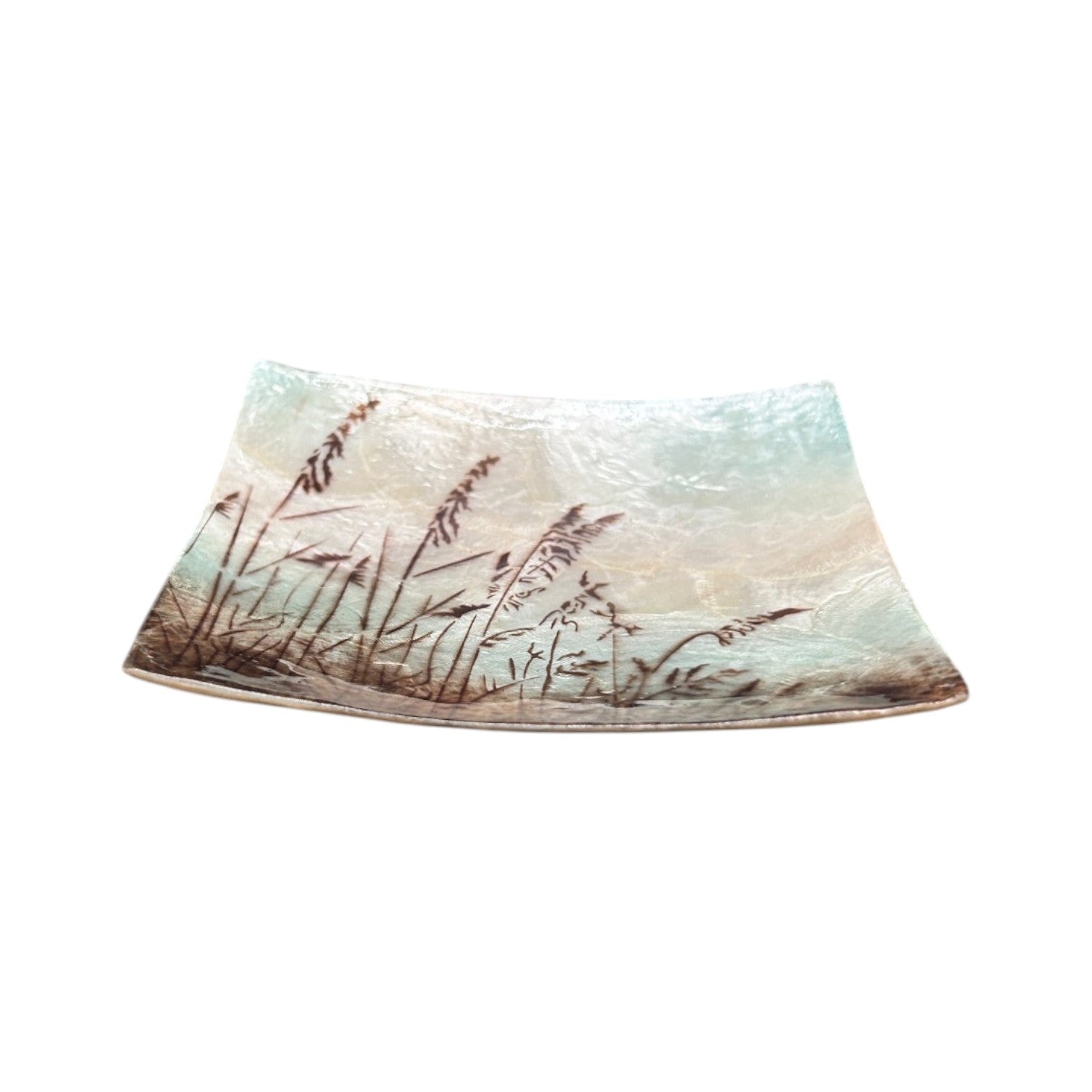 Capiz Sea Oats - Square Trinket Tray - 5-in - Mellow Monkey