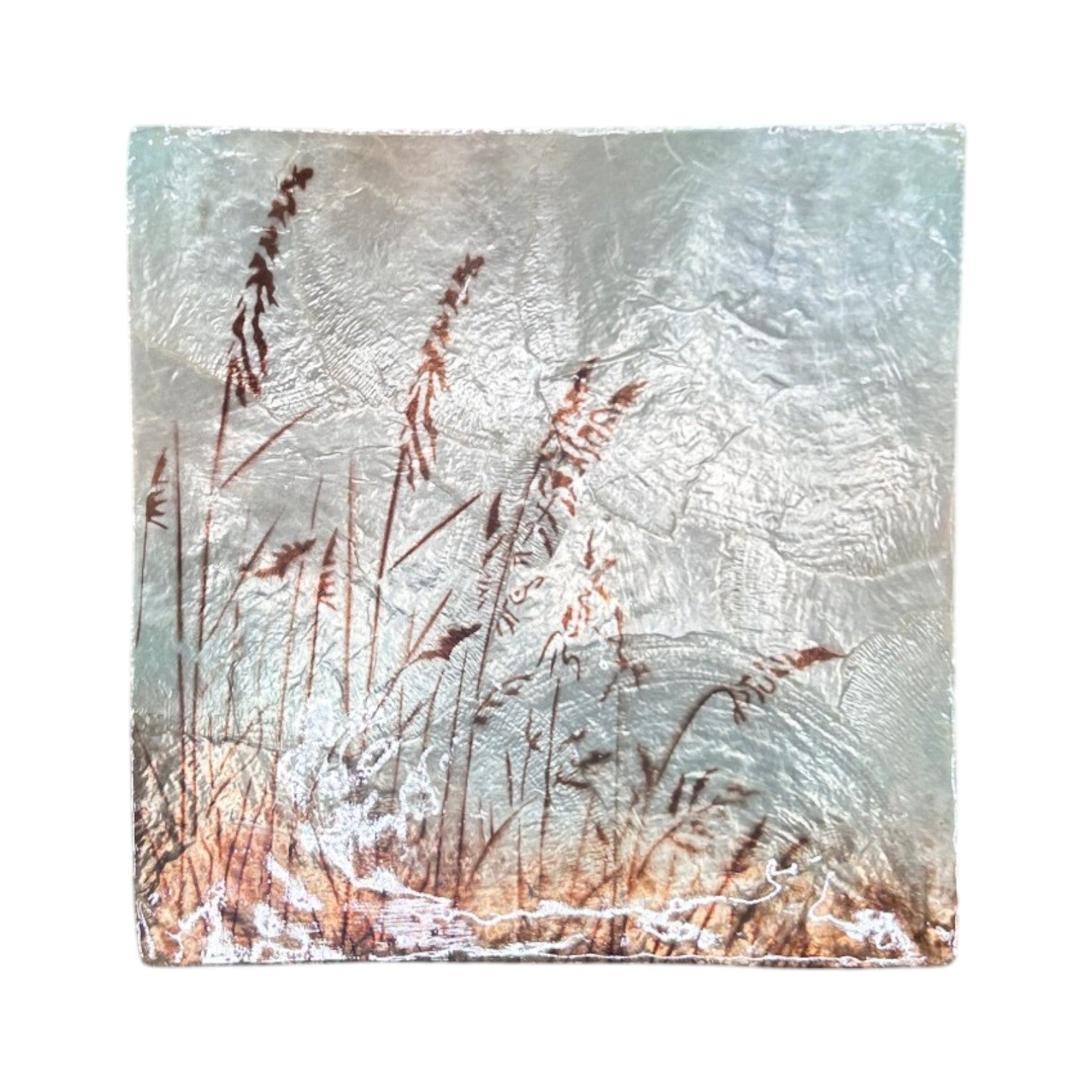 Capiz Sea Oats - Square Trinket Tray - 5-in - Mellow Monkey