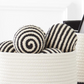 Black and Cream Striped Seagrass Ball - 3-3/4-in - Mellow Monkey