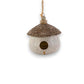 Stone Yurt Birdhouse with Rope Hanger