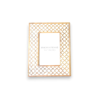 Moroccan Pattern Light Mango Wood Photo Frame - Mellow Monkey