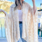 Ivory 3D Textured Open Front Soft Kimono Cover Up - Mellow Monkey