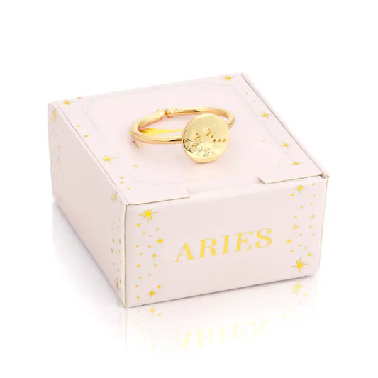 Aries - Gold Zodiac Ring - Mellow Monkey
