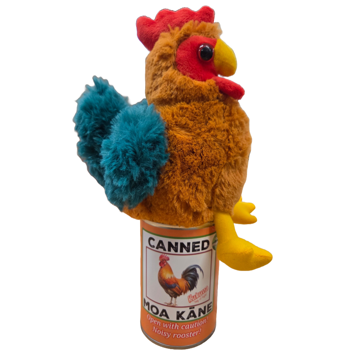 Hawaiian Canned Moa Kane - Rooster Plush With Jokes And Pop Top Lid - Mellow Monkey