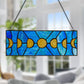 Phases of the Moon Stained Glass Suncatcher Window Panel - 14-in x 5-in