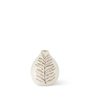 Cream and Brown Speckled Fern Leaf Vase - Mellow Monkey