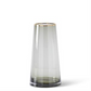 Gold Rimmed Smoke Gray Glass Vase - Mellow Monkey