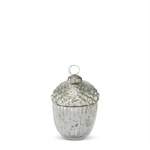 Silver Mercury Glass Acorn Shaped Container - Mellow Monkey