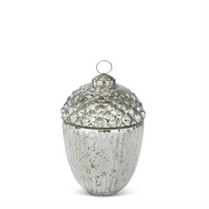 Silver Mercury Glass Acorn Shaped Container - Mellow Monkey