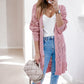 Hollow-Out Openwork Knit Cardigan - Pink - Mellow Monkey