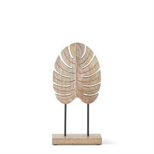 Wood Monstera Leaf Sculpture