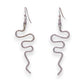 Silver Plated Brass Snake Earrings - 2-in - Mellow Monkey