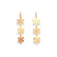 Triple Flower Gold Plated Brass Scratch Metal Earrings - 2-in - Mellow Monkey