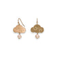 Gold Plated Brass Cloud Earrings With Natural Fresh Water Pearl - 1-1/4-in - Mellow Monkey