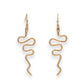 Gold Plated Brass Snake Earrings - 2-in - Mellow Monkey