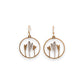 Two-Tone Gold with Silver Plated Brass Scratch Metal With 3 Hearts Earrings - 1-1/4-in - Mellow Monkey