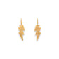 Gold Plated Brass Scratch Metal Lightning Bolt Earring - 1-1/8-in - Mellow Monkey