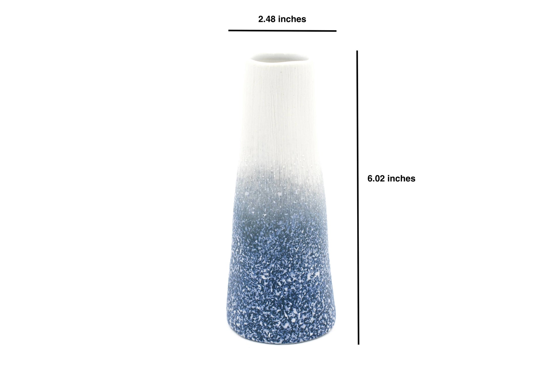 Koza - Handcrafted Porcelain Vase - White and Blue Ombre - 2.5 x 2.5 x 6 in - Mellow Monkey