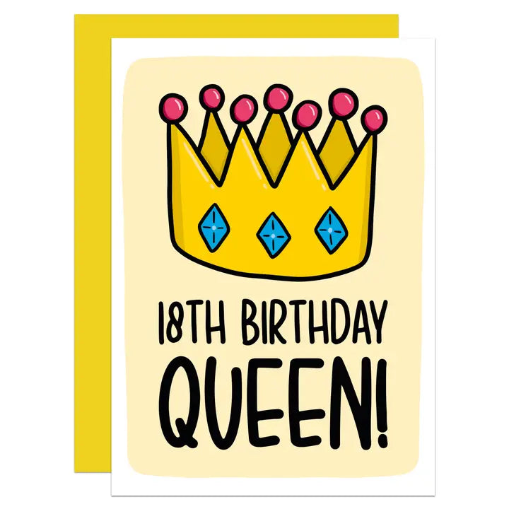 18th Birthday Queen! - Greeting Card - Mellow Monkey