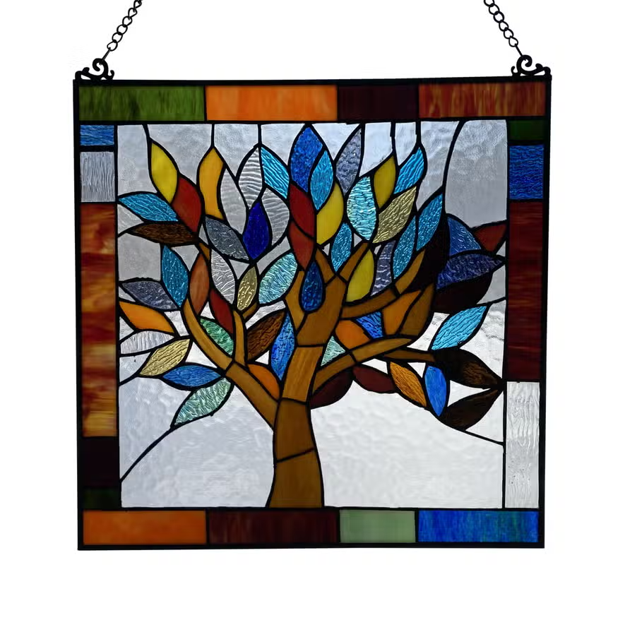 Marely Multicolor Mystical Tree Window Panel - 18-in - Mellow Monkey