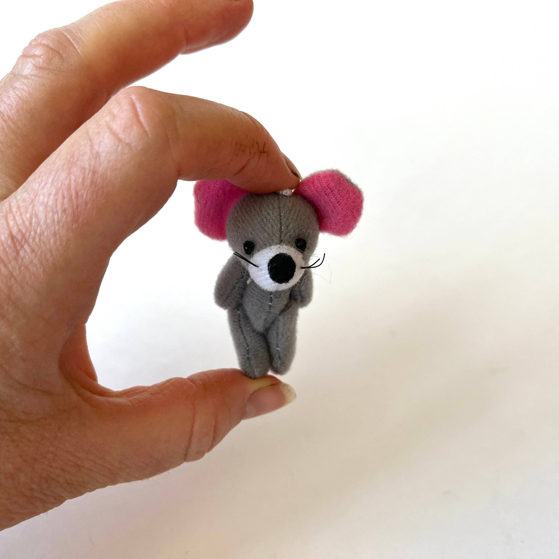 Miniature Plush Mouse - Gray - Backpack Charm - 1-1/2-in - Mellow Monkey