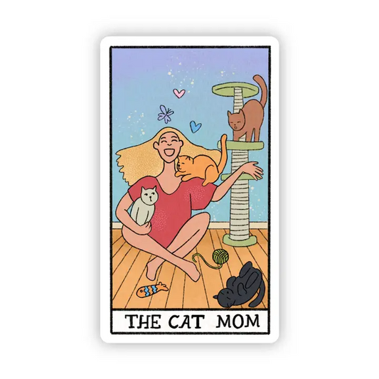 The Cat Mom Tarot Card - Vinyl Decal Sticker - Mellow Monkey