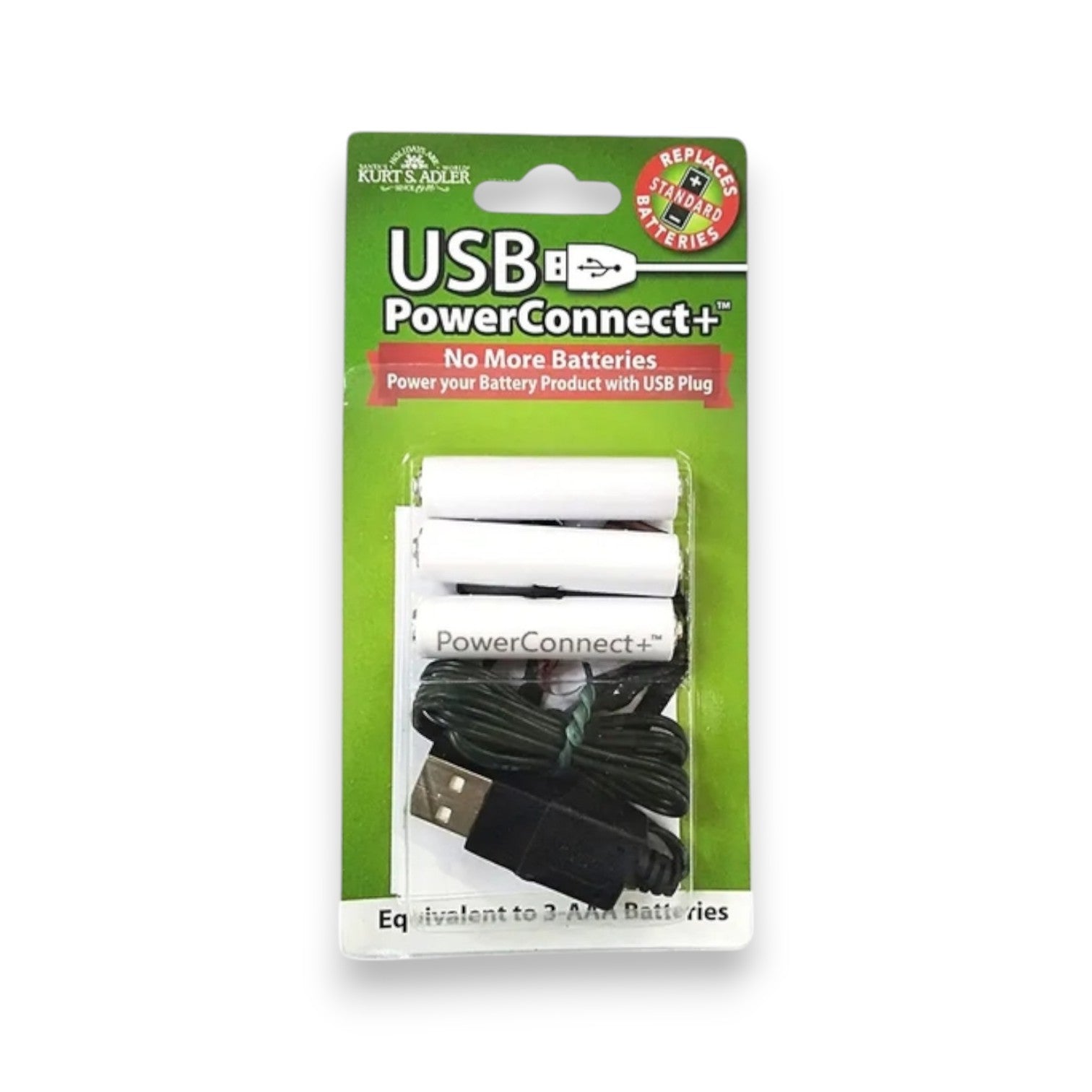 Kurt Adler AAA Battery Replacement USB PowerConnect+ - Mellow Monkey