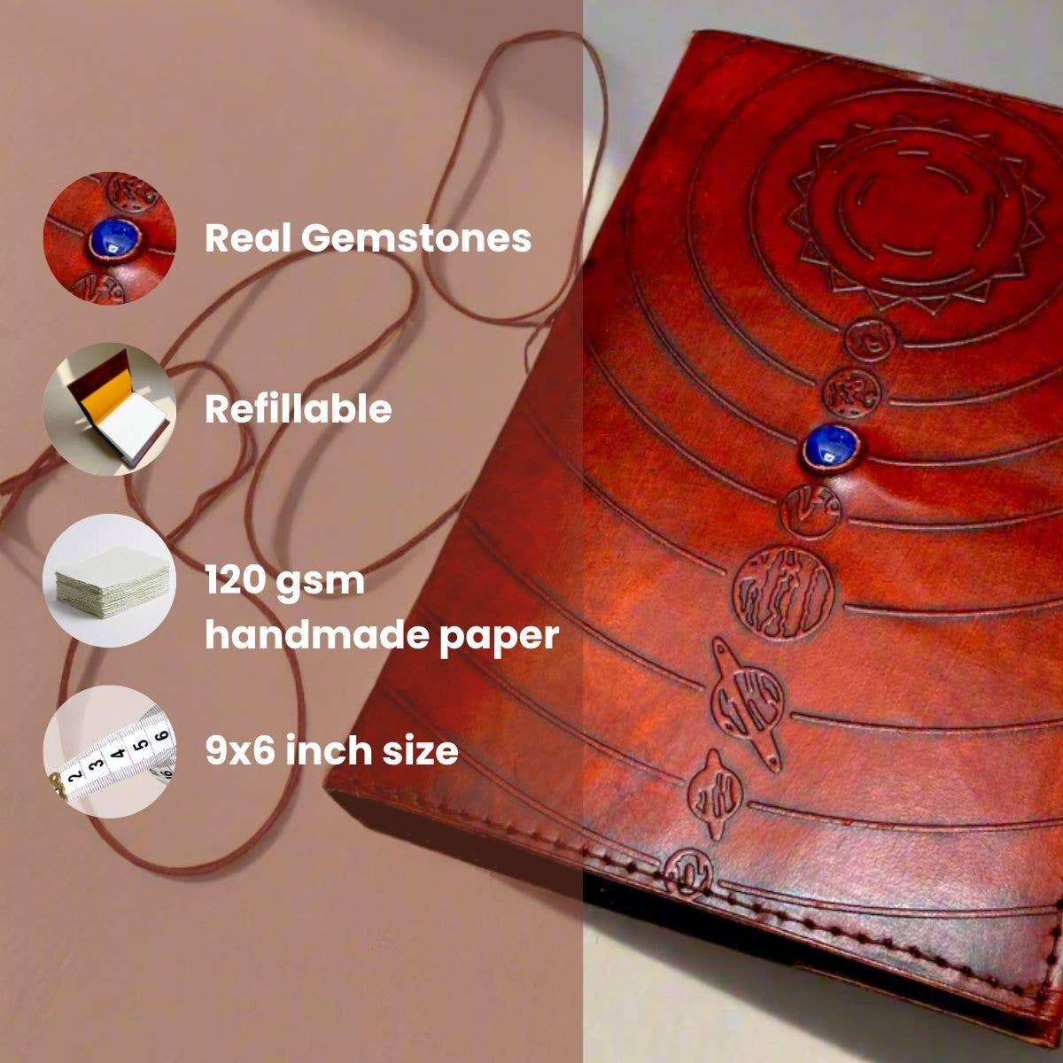 Space Odyssey - Refillable Leather Journal - Mellow Monkey