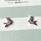 Coral and Mint- Pink Bird Studs - Mellow Monkey