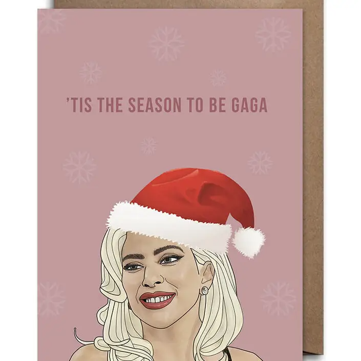 Tis The Season To Be Gaga - Holiday Greeting Card - Mellow Monkey