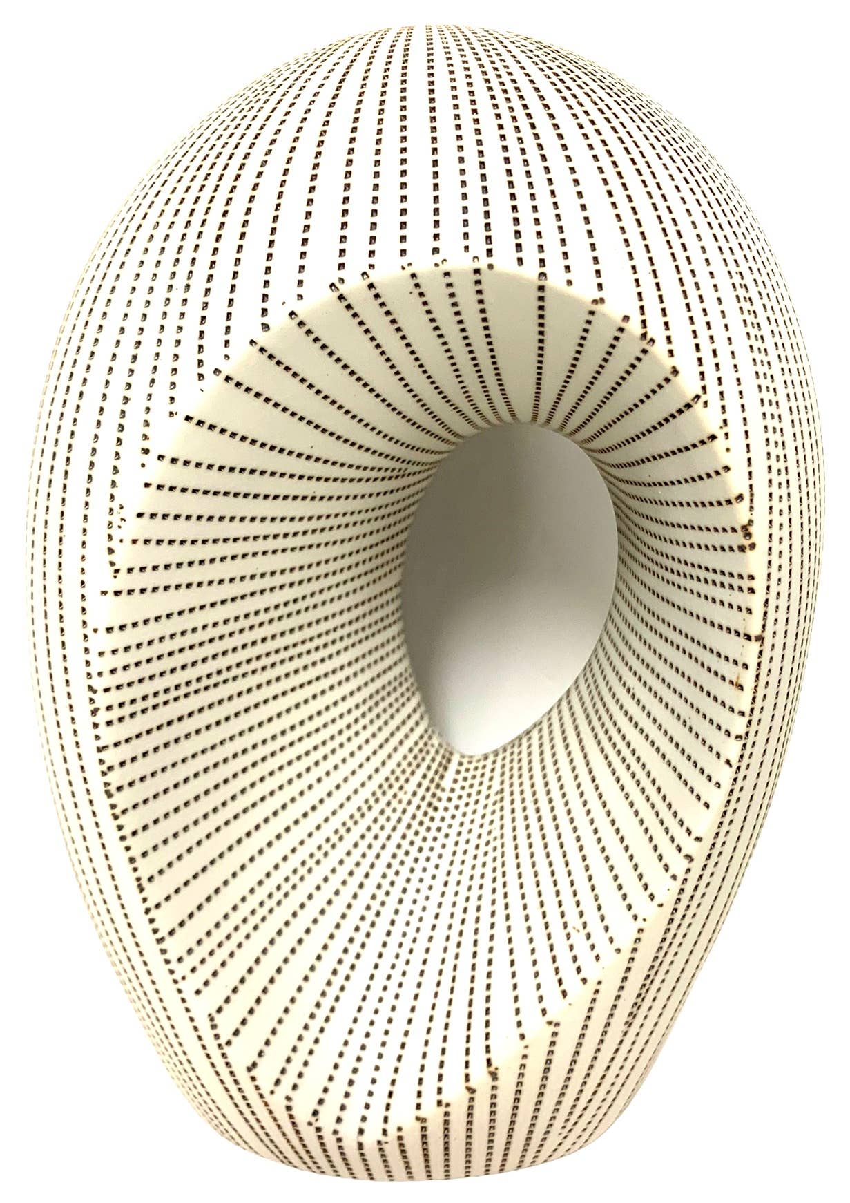 Artura - Handcrafted Porcelain Vase - White with Black Dotted Lines - 4.7 x 6.3 x 8.7 in - Mellow Monkey