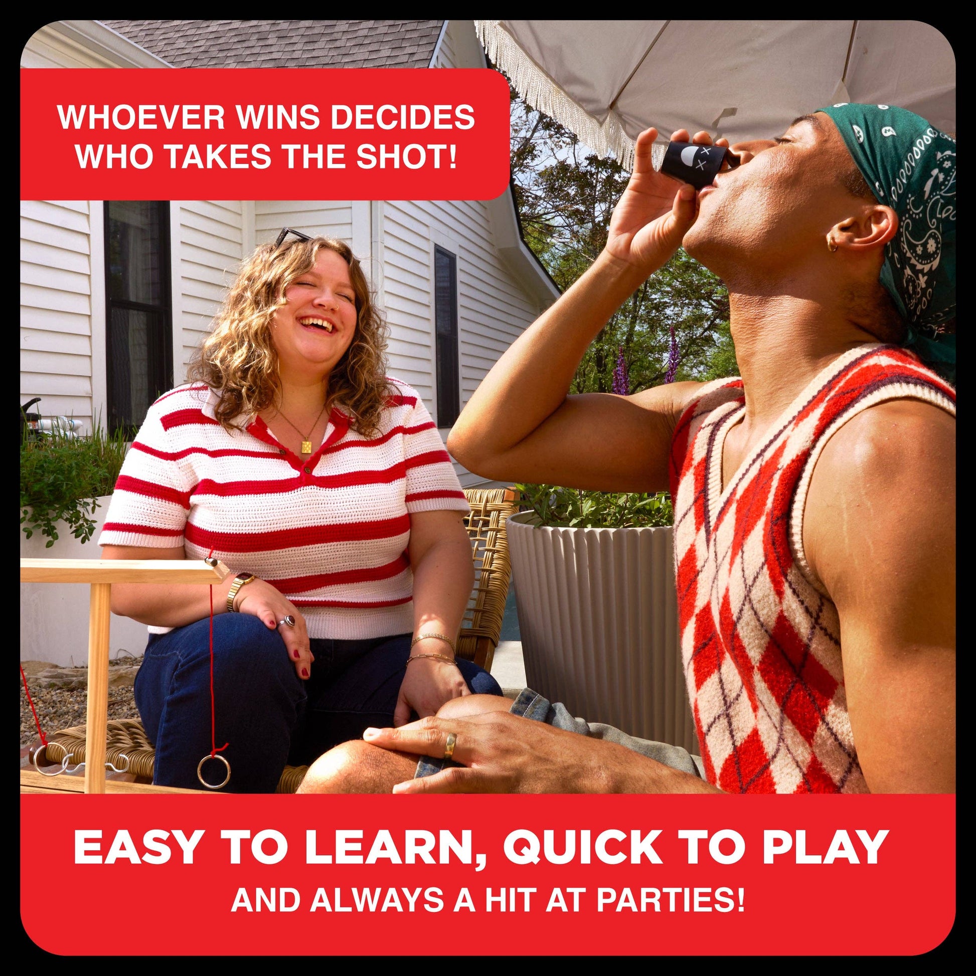 Buzzed 4-Way Hook & Ring - Ring Toss Drinking Game - Mellow Monkey